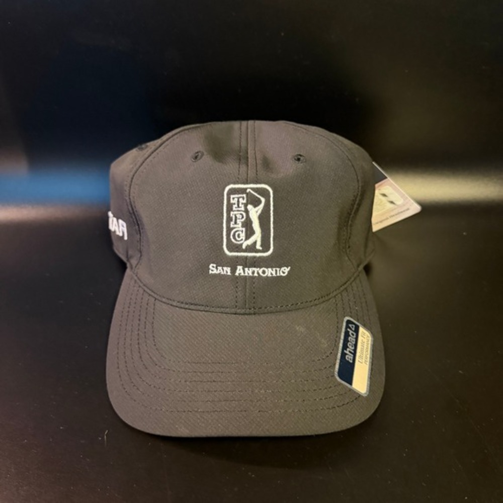 Ahead TPC San‎ Antonio Staff Black Performance Golf Hat Mens OSFA